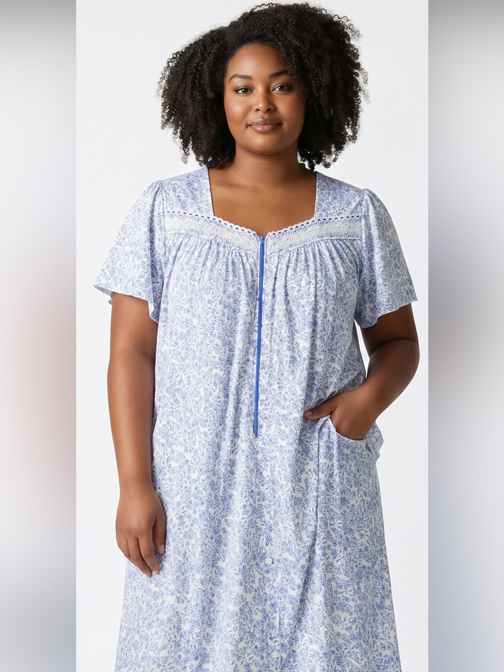 Women’s Short Sleeve Mid Length Granny Core Housecoat/Duster SIZE: 3x